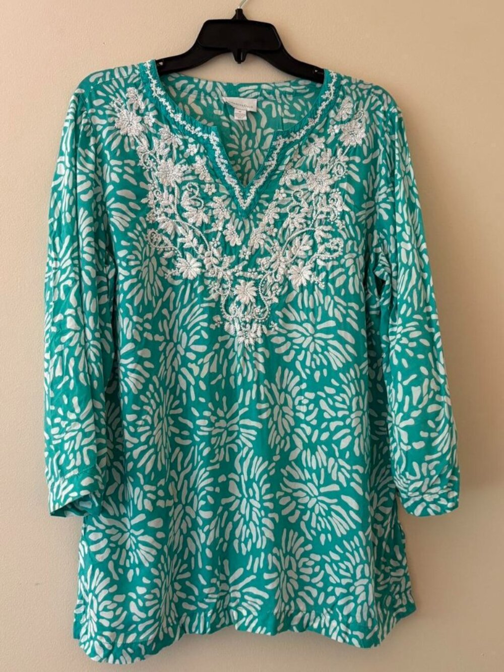 Charter Club Women's Green and Blue Blouse